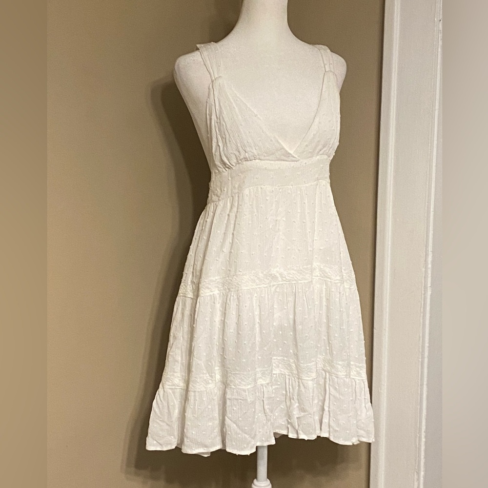 NWT FRANCESCA’S Mi Ami BoHo Swiss Dot Empire Waist Tank Dress S
